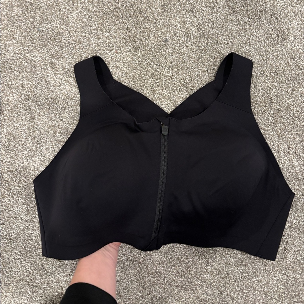 lululemon athletica Black Front-Zip Supportive Sports Bra